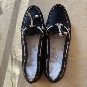 Geox Navy blue  and Silver Moccasins with Decorative Laces